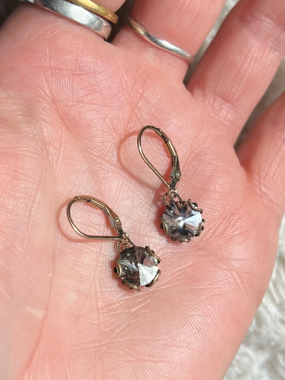 Vintage 14K Gold Filled Crystal Earrings